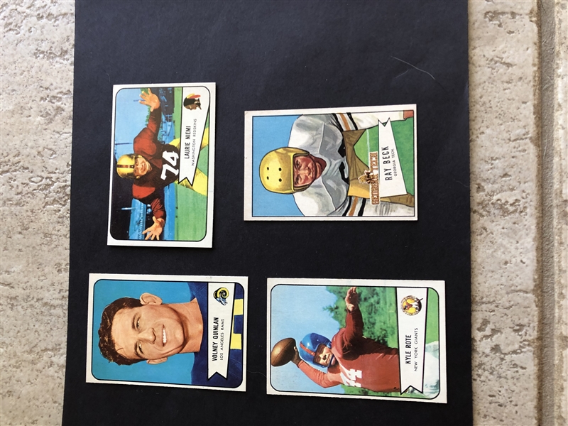 1952 Bowman Large Ray Beck and 1954 Bowman Rote, Quinlin and Niemi football cards in great condition