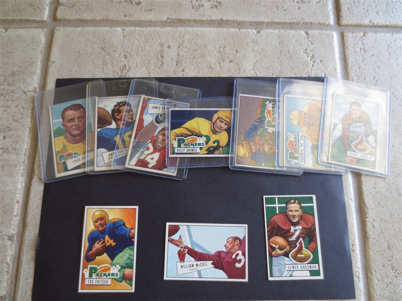 (10) different 1951 and 1952 Bowman Football Cards