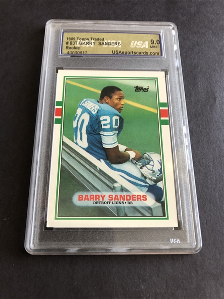 1989 Topps Traded Barry Sanders USA 9.0 MINT Rookie football card #83T
