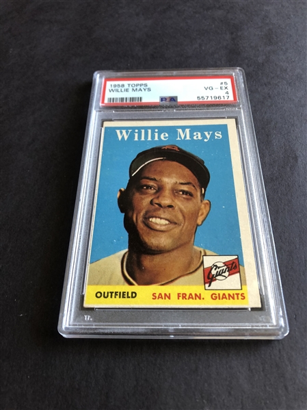 1958 Topps Willie Mays PSA 4 vg-ex baseball card #5 in affordable condition