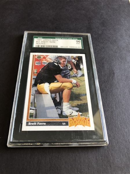 1991 Upper Deck Brett Favre SGC 96 MINT Rookie Football Card #13