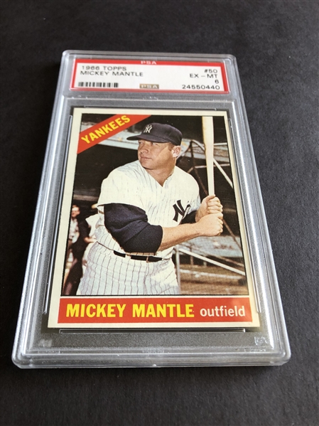 1966 Topps Mickey Mantle PSA 6 ex-mt baseball card #50