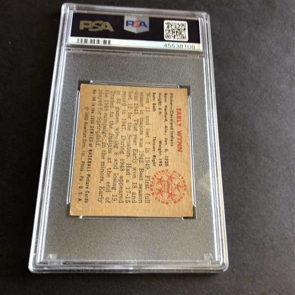 1950 Bowman Early Wynn PSA 2 good baseball card #148 Hall of Famer in affordable condition