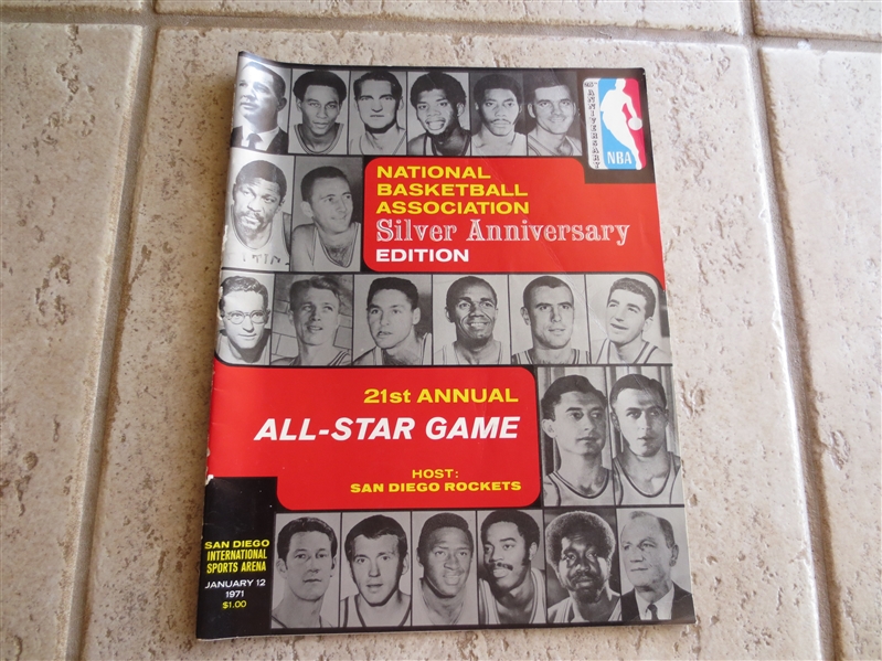 1971 NBA All Star Game basketball program  Wilt Chamberlain, Jerry West, Lew Alcindor