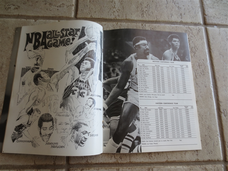 1971 NBA All Star Game basketball program  Wilt Chamberlain, Jerry West, Lew Alcindor