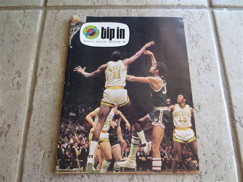 1970-71 Philadelphia 76ers at San Diego Rockets unscored program with Big E /Alcindor cover