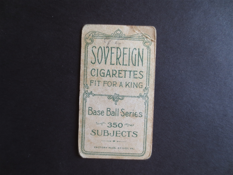 1909-11 T206 White Border Bunk Congalton Columbus Sovereign back baseball card