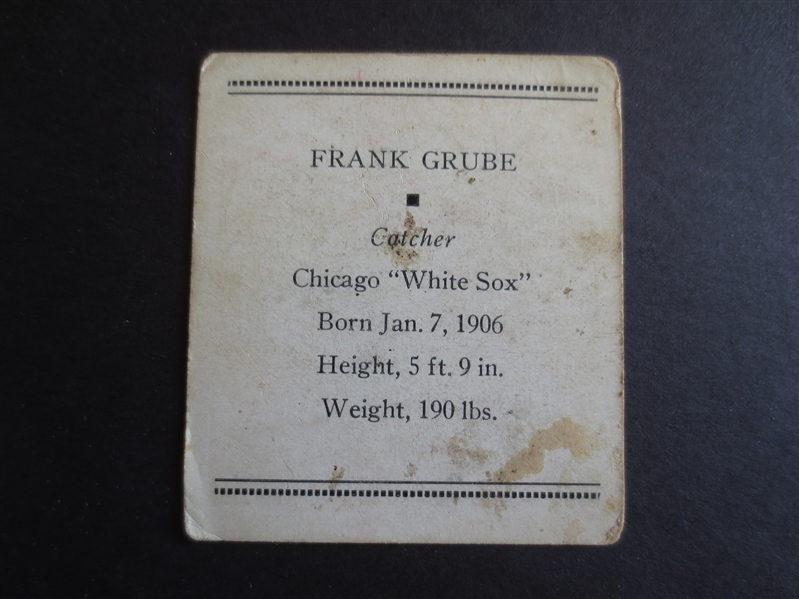 1933 Tattoo Orbit R305 Frank Grube baseball card