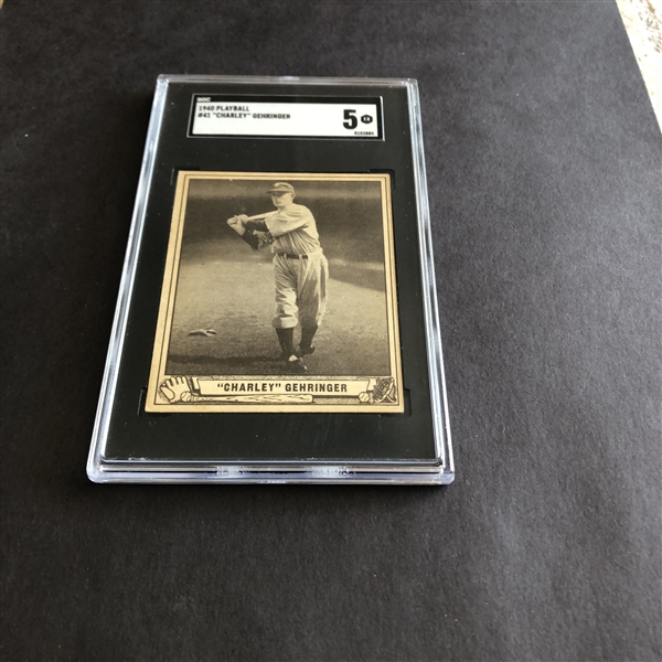 1940 Play Ball Charley Gehringer SGC 5 ex baseball card #41  Hall of Famer