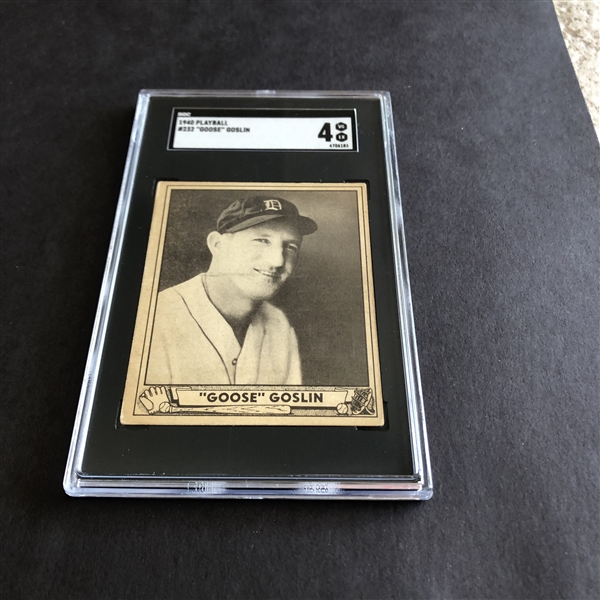1940 Play Ball Goose Goslin SGC 4 vg-ex baseball card #232  Hall of Famer