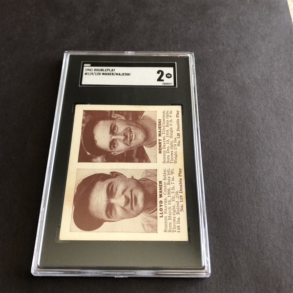 1941 Double Play Lloyd Waner/Henry Majeski SGC 2 good baseball card #119 and #120