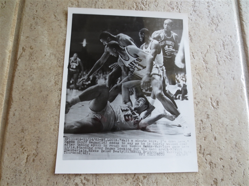 1963 Wilt Chamberlain UPI Telephoto Warriors vs. Hawks