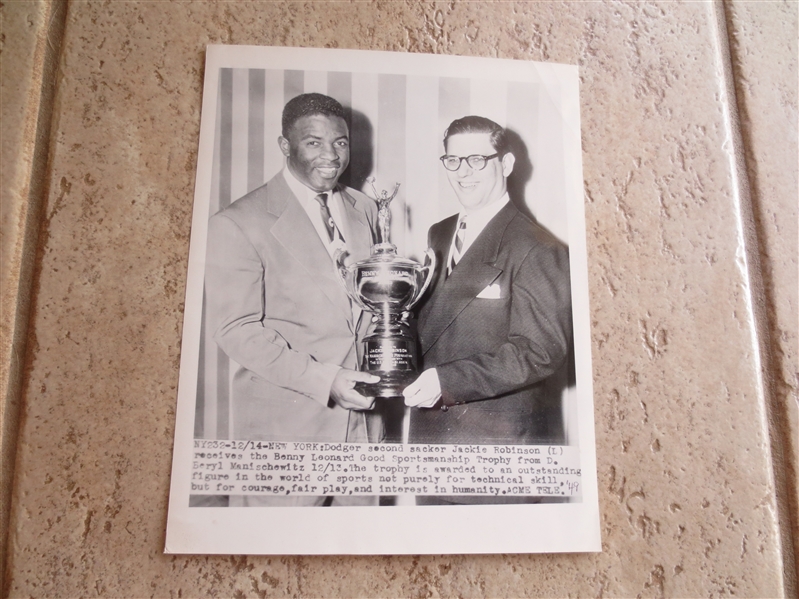 1949 Jackie Robinson Acme Telephoto Receiving Award
