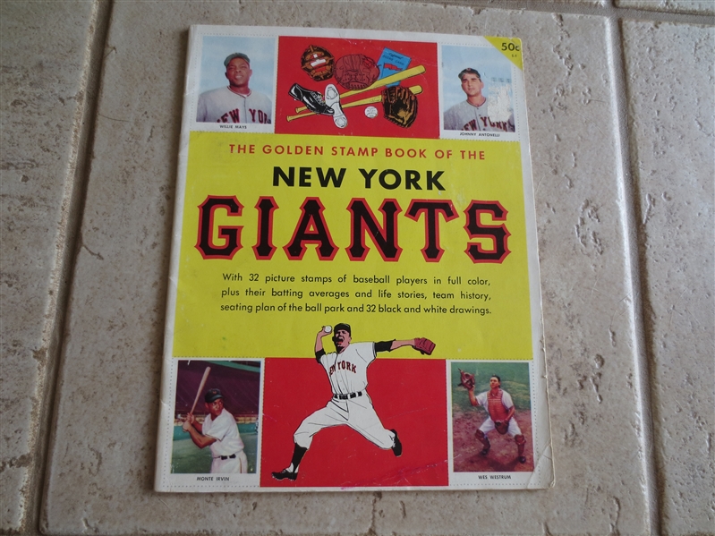 1955 New York Giants Baseball Golden Stamp Book in Beautiful Condition with Stamps NOT Inserted