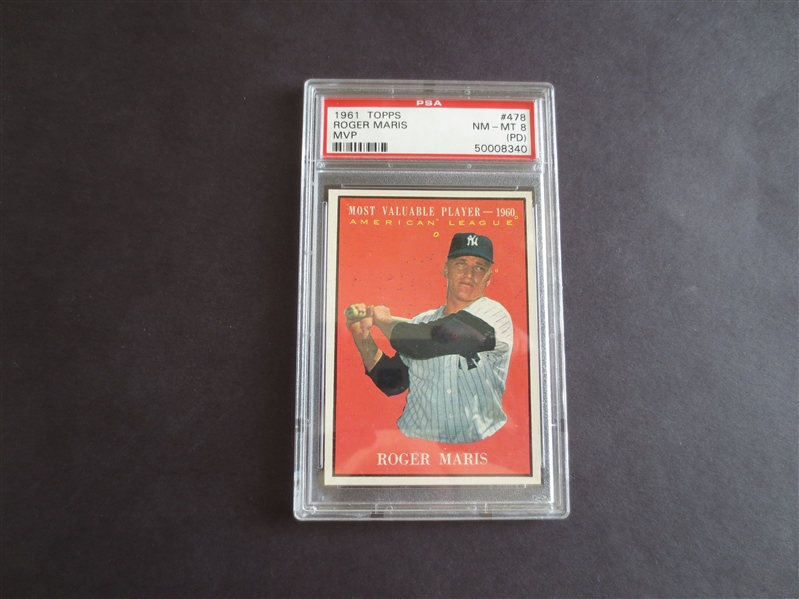 1961 Topps Roger Maris MVP PSA 8 (PD) nmt-mt baseball card #478