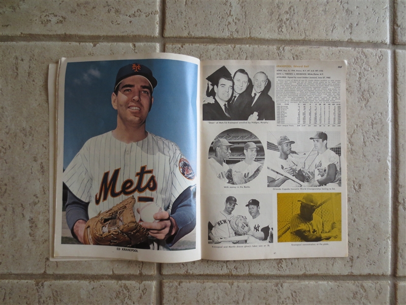 1968 New York Mets Revised Edition Yearbook Gil Hodges Cover