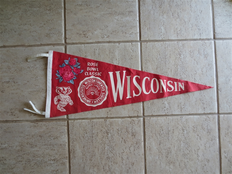 1953 Rose Bowl Classic Wisconsin Football Pennant 34
