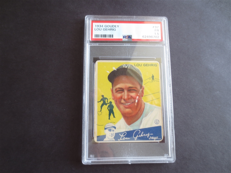 1934 Goudey Lou Gehrig PSA 1.5 Fair Baseball Card #37