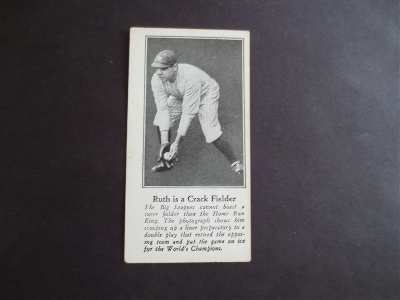 1928 Fro-joy Babe Ruth is a Crack Fielder Baseball Card