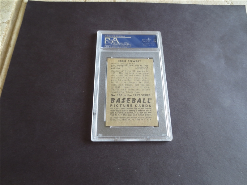 1952 Bowman Eddie Stewart PSA 8 nmt-mt baseball card #185