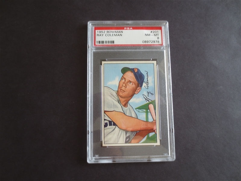 1952 Bowman Ray Coleman PSA 8 nmt-mt baseball card #201