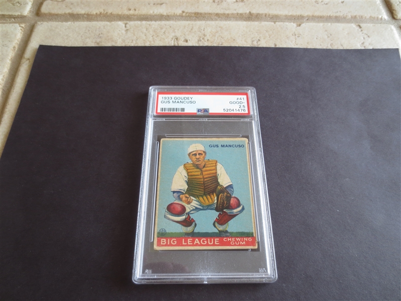1933 Goudey Gus Mancuso PSA 2.5 good+ Baseball card #41