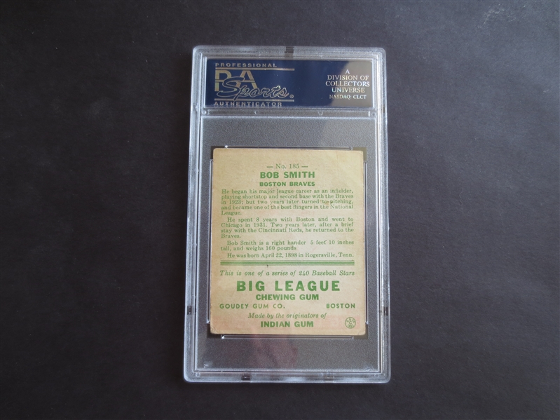 1933 Goudey Bob Smith PSA 4 vg-ex baseball card #185