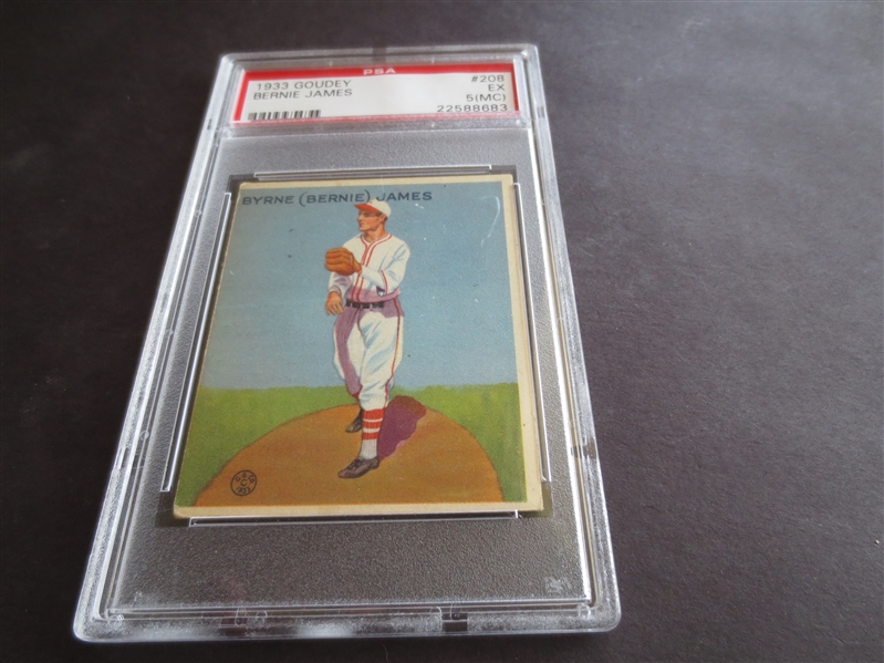 1933 Goudey Bernie James PSA 5 (MC) ex baseball card #208