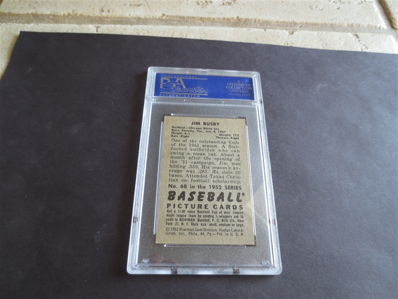 1952 Bowman Jim Busby PSA 8 nmt-mt baseball card #68