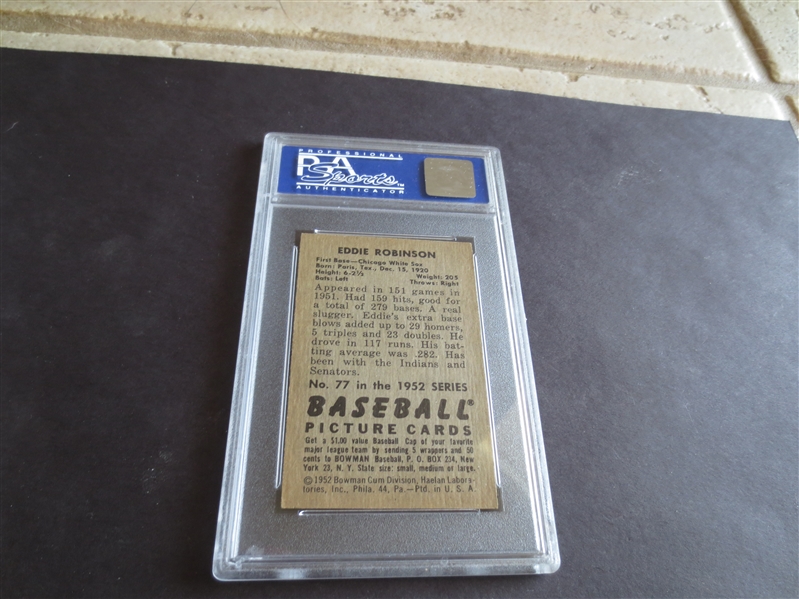 1952 Bowman Eddie Robinson PSA 8 nmt-mt baseball card #77