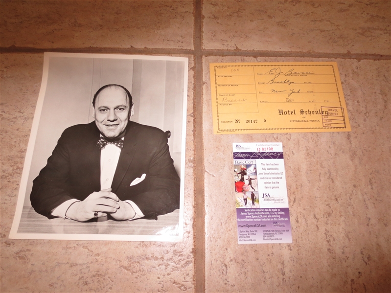 Autographed Buzzie Bavasi hotel survey Hall of Fame Someday? died 2008 with JSA Certificate