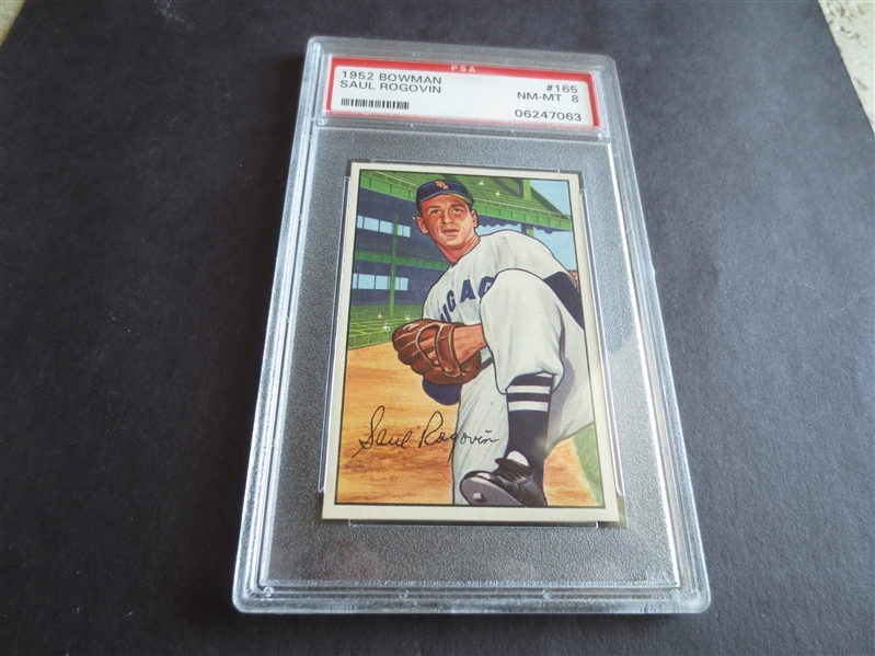 1952 Bowman Saul Rogovin PSA 8 nmt-mt baseball card #165