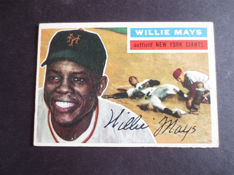 1956 Topps Willie Mays baseball card in very nice condition!  #130  pw