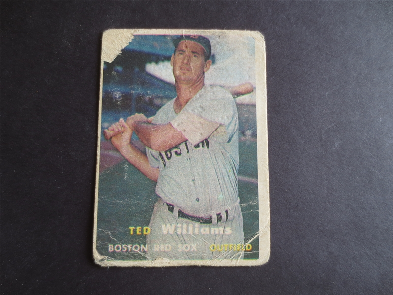 1957 Topps Ted Williams baseball card #1 in affordable  condition!