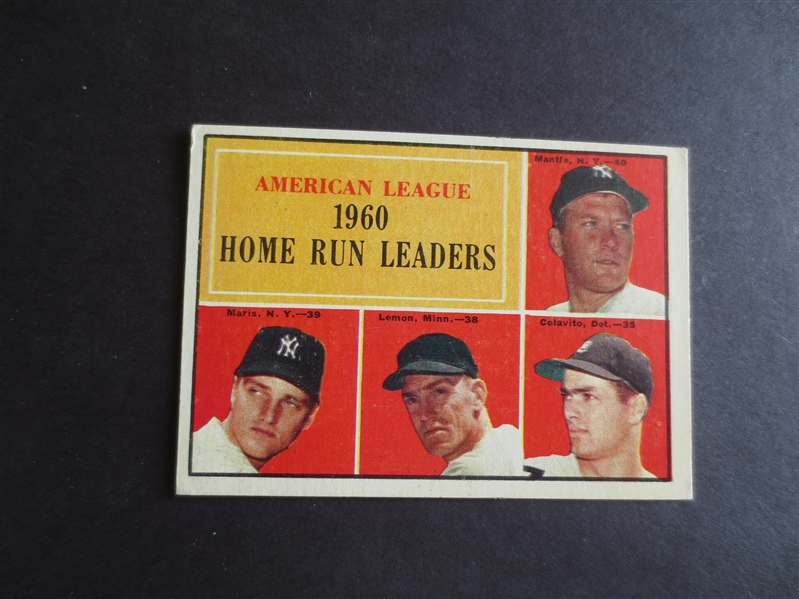 1961 Topps American League Home Run Leaders Mantle #44 in great condition!