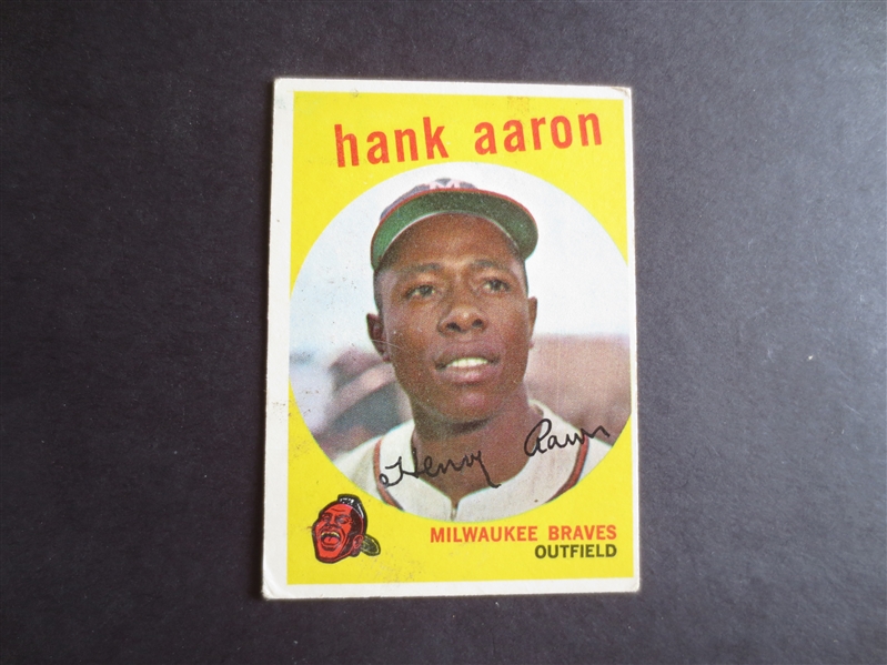 1959 Topps Hank Aaron baseball card #380 in affordable condition