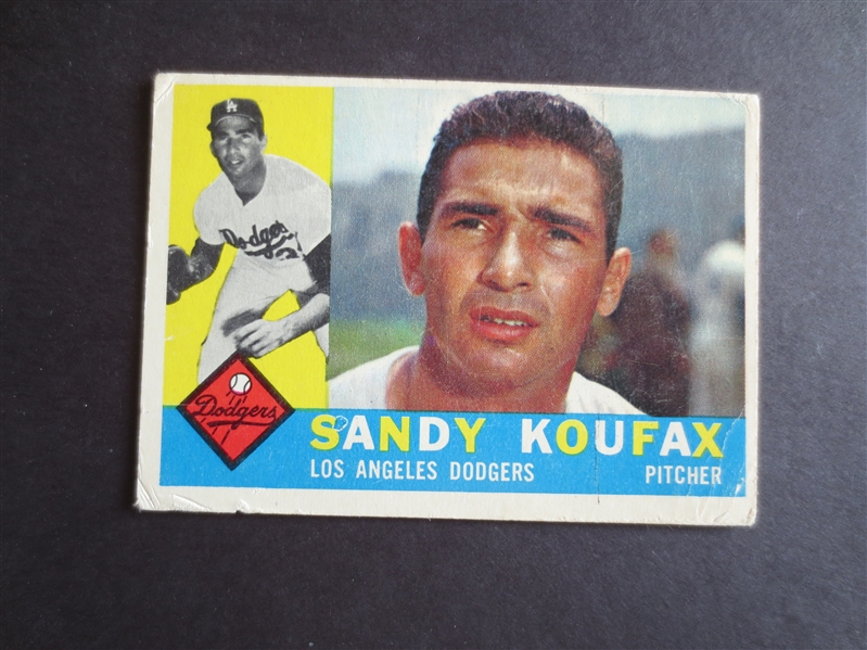 1960 Topps Sandy Koufax baseball card #343 in affordable condition