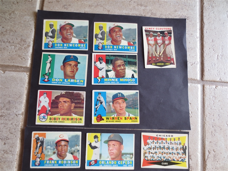 (10) 1960 Topps Superstar Baseball Cards including Frank Robinson and Orlando Cepeda