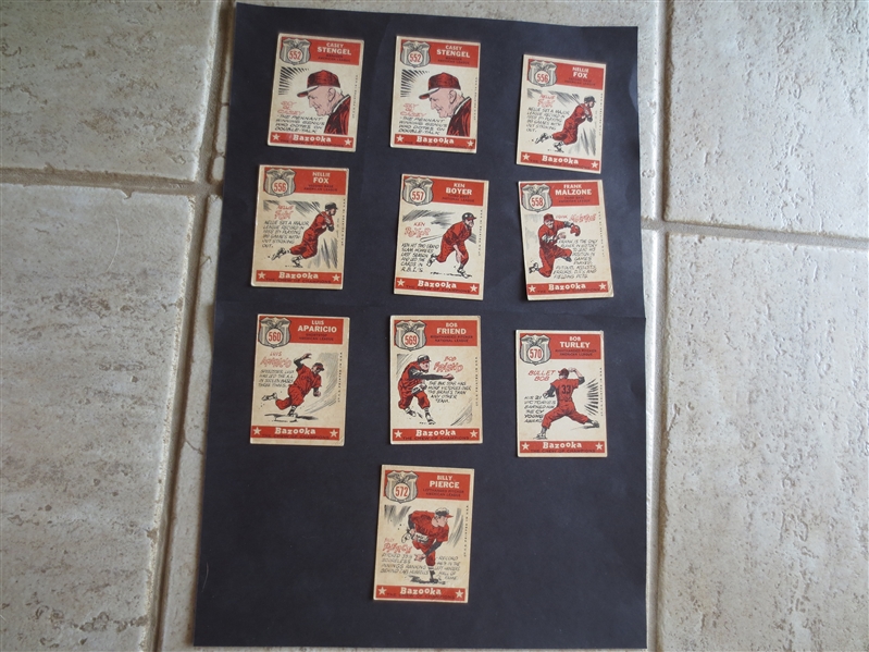 (10) 1959 Topps Sporting News All Star baseball cards including (2) Casey Stengel