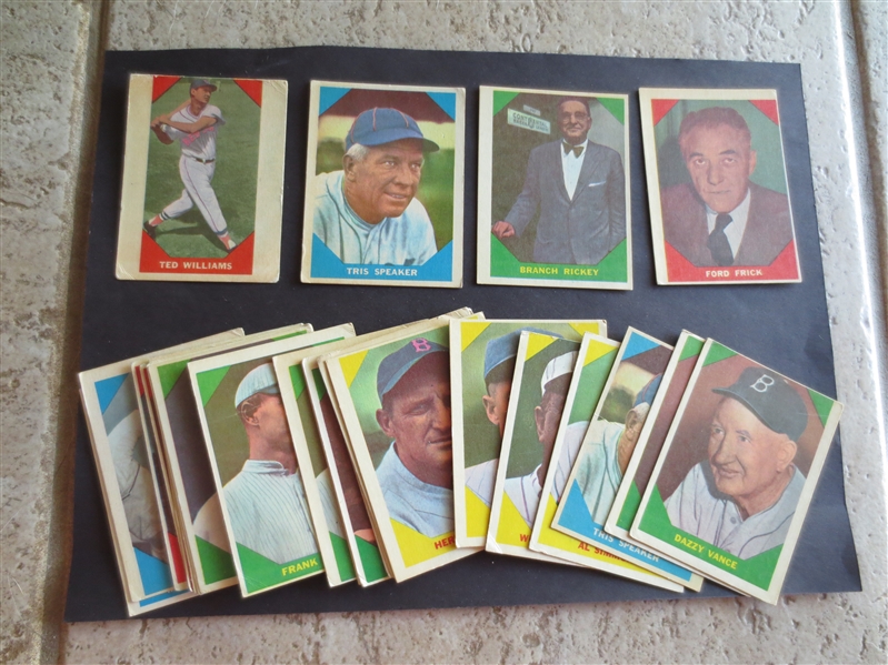 (27) 1960 Fleer Greats Baseball Cards including Ted Williams and numerous Hall of Famers