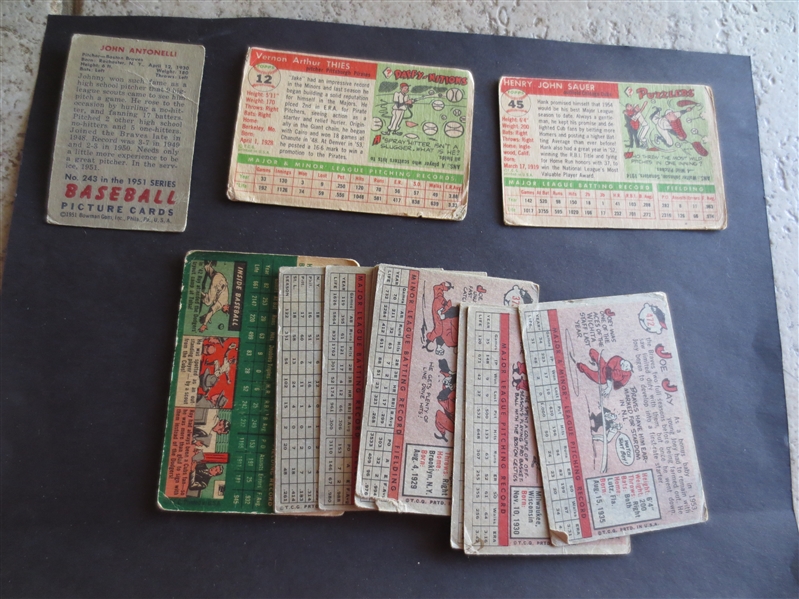 (17) 1951-58 Topps and Bowman Baseball Card Grab Bag