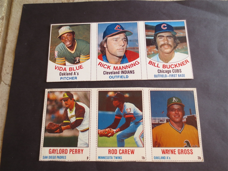 1977 and 1978 Hostess Baseball Card Panels with Rod Carew and Gaylord Perry