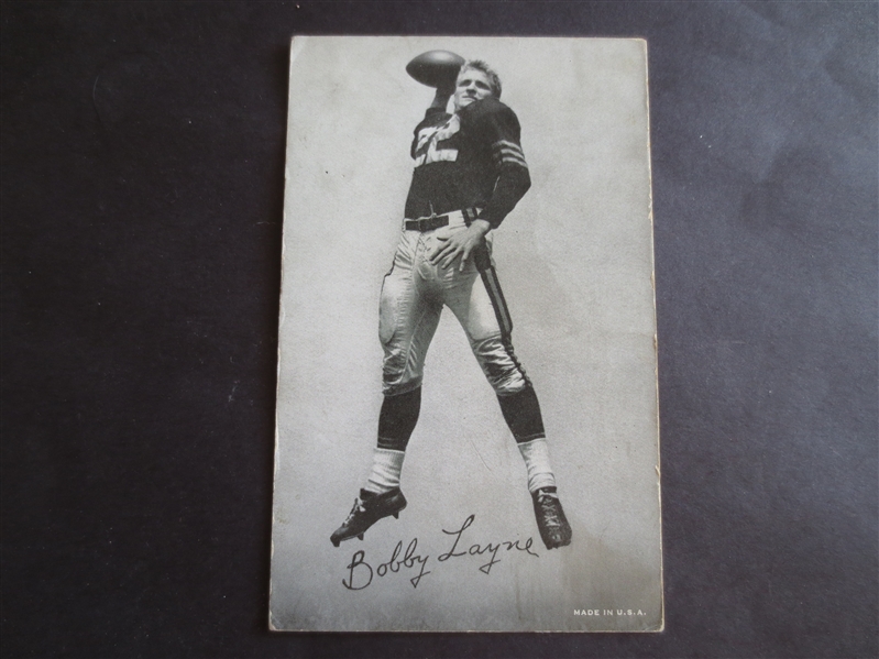 1948-52 Football Exhibit W468 Card of Bobby Layne