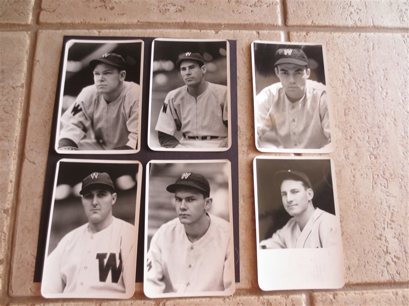 (6) Circa 1940 George Burke Stamped Type 1 Photos of Washington Senators  6 x 4