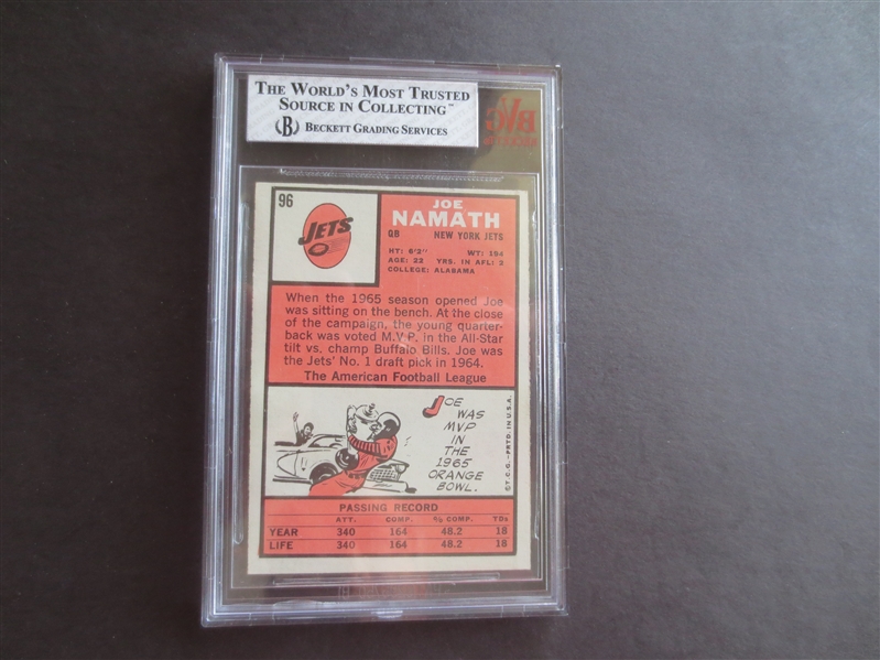 1966 Topps Joe Namath BVG 5.5 ex+ baseball card #96
