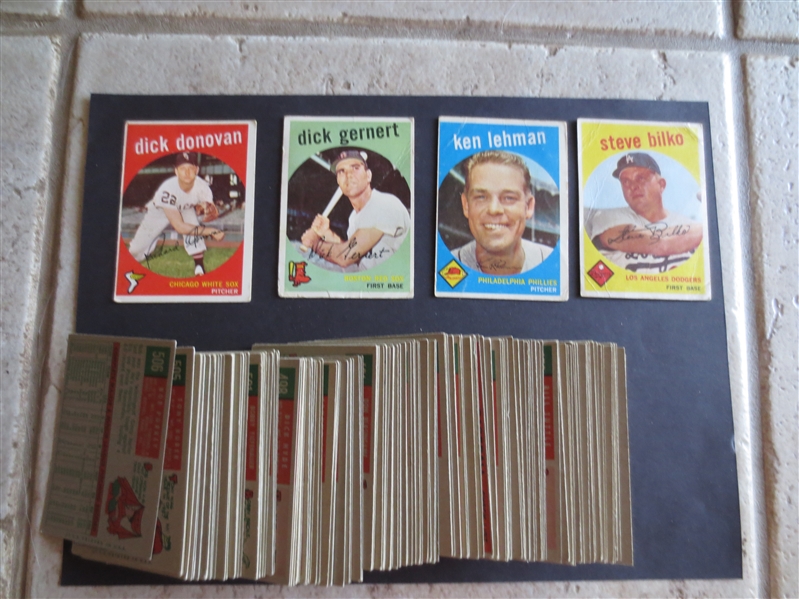 (475) 1959 Topps Baseball Cards with duplication
