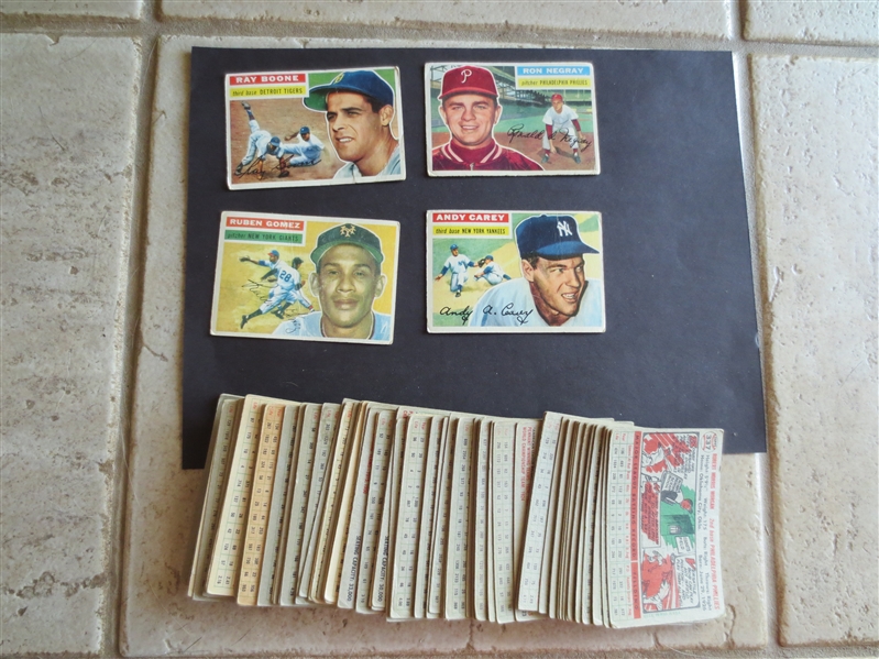 (90) 1956 Topps Baseball Cards with Team Cards 
