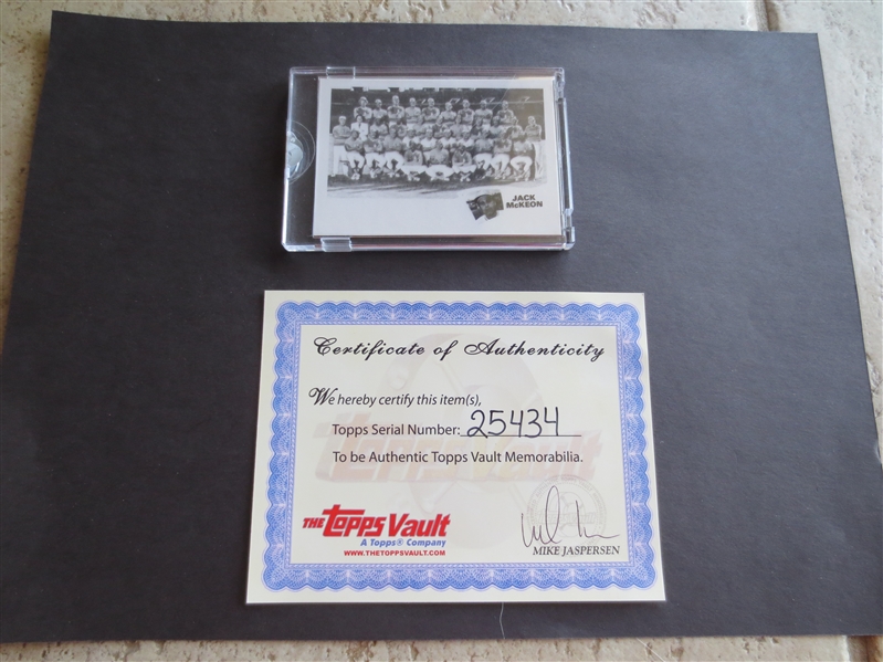 Topps Vault Jack McKeon and Oakland A's Baseball Card with Certificate of Authenticity