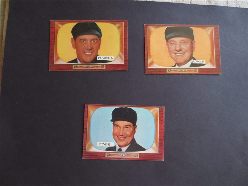 (22) 1955 Bowman Umpire Baseball Cards with duplication in beautiful condition