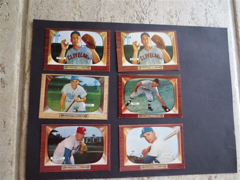 (5) 1955 Bowman Hall of Famer + Zimmer rookie baseball cards in very nice condition